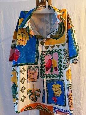 Colorful Tropical Print Shorts Set